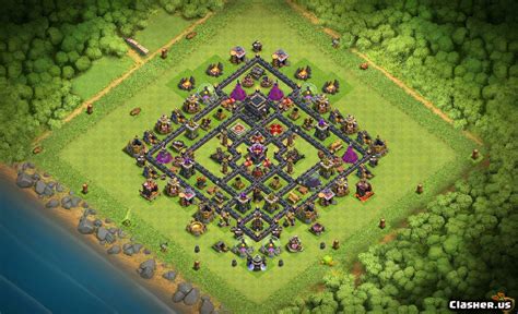 anti 3 stars base th9.